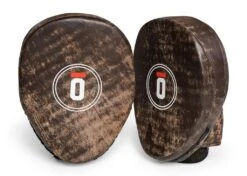 Okami Fightgear Leather Punch Mitts Impact Pro Marrone
