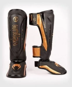 Venum Elite Evo Shinguards Nero-Oro