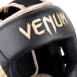 Venum Elite Headgear Nero-Oro -Ronin Wear venum elite headgear black gold 3