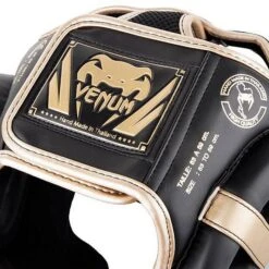 Venum Elite Headgear Nero-Oro -Ronin Wear venum elite headgear black gold 4