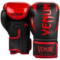Venum Hammer Pro Boxing Gloves Velcro Nero-Rosso -Ronin Wear venum hammer pro boxing gloves velcro black red 3